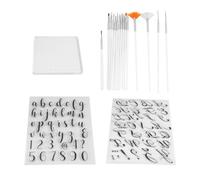 Kueohse Outils de Timbre de Gâteau D'Alphabet, Timbres de Fondant de Lettre avec des Brosses de DéCoration, Moule de Fondant de Nombres pour la DéCoration de Gâteau de Biscuit