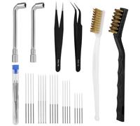 Kueohse Outils Essentiels de Nettoyage des Buses D'Imprimante 3D : 20 Aiguilles, 2 Brosses, Clés, Kit de Pinces