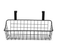 Kueohse Panier avec Panier de Rangement à Grille à Crochets, Accrochez-Le DerrièRe Une Porte ou sur Une Balustrade, Au-Dessus de la Porte de L'Armoire, Noir