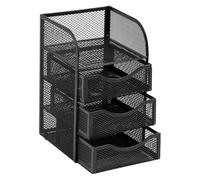 Kueohse Panier de Pinces à Reliure de Bureau avec Tiroir, Rangement D'Accessoires en Métal pour Espace de Travail de Bureau