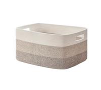 Kueohse Panier de Rangement Tissé Extra Large, Panier en Corde de Coton pour Salon, Linge, Marron Dégradé