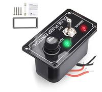 Kueohse Panneau de commutation de pompe de cale marine sécurisé 12 V CC avec voyant lumineux LED, manuel/arrêt/automatique, interrupteur à bascule 3 voies