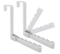 Kueohse Paquet de 2 Crochets de Porte, Support de Séchage Robuste et Pliable sur Porte pour Vêtements, Manteaux et Serviettes, Blanc