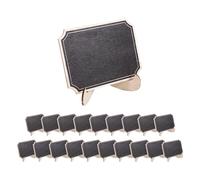 Kueohse Paquet de 20 Mini Tableaux Noirs avec Support, Chevalets, Petits Cartons Rectangle Tableau pour Mariages Fêtes d'anniversaire Étiquette de Nourriture Numéro de Tableau