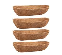 Kueohse Paquet de 4 Doublures de Noix de pour Auge de 24 Pouces, Doublures de Noix de Naturelles pour Jardinière Murale, Jardinière de Balustrade de Pont de Panier de Fenêtre