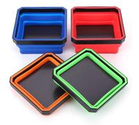 Kueohse Paquet de 4 Plateaux à Vis Magnétiques Pliables, Bol à Vis en Silicone, Boîte de Rangement de Pièces D'Outils, Organisateur D'Outils de Plombier Charpentier