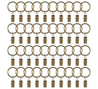 Kueohse Paquet de 40 Pinces à Rideaux Vintage, Anneau de Rideau de Draperie DéCoratif Antirouille en MéTal Solide avec Pince Couleur Bronze