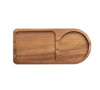 Kueohse Plateau à Café, Assiette en Bois, Plateau de -Déjeuner pour Servir des Aliments, Hôtellerie, Café, Service à Thé, Décoration de Table, Pièces de Rechange, Accessoires C