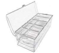 Kueohse Plateau à fruits et légumes avec couvercle, récipient à ingrédients en plastique, boîte à ingrédients, 5 compartiments, récipient latéral