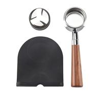 Kueohse Porte-filtre sans fond 54 mm + distributeur de café de 53 mm et tamper + tapis Tamp pour le café Express