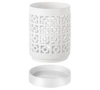 Kueohse Pot à Orchidées avec Trous en Céramique pour Plantes D'Intérieur et D'Extérieur pour Rempotage avec Drainage et Soucoupe 4 Pouces