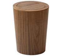 Kueohse Poubelle en Bois - Panier à Déchets de 10L avec Couvercle à Bascule - Design Rond Écologique pour Bureau et Maison A