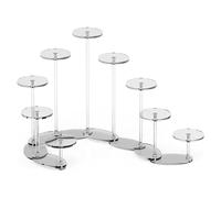 Kueohse Présentoir Acrylique Transformable à 9 Niveaux, Mini Figurines, Objets de Collection, Support Organisateur Rond en Acrylique pour Cupcakes, Présentoir de Maquillage et de