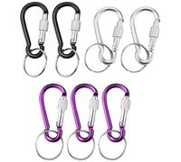 Kueohse R 7 pièces 5 vis Lock Mini mousquetons multicolores en aluminium avec anneau de clé