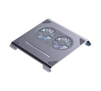 Kueohse Radiateur Portable en Alliage D'Aluminium avec Double Ventilateur pour Ordinateur, Support de Refroidissement Surélevé, Couleur Gris Espace