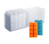 Kueohse Récipients de Fonte de Cire-8 Cavités Moules de Fonte de Cire en Plastique Vides Transparents-25 Paquets Cubes à Clapet pour Tartes Fontes de Cire Installation Facile