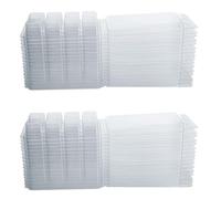 Kueohse Récipients de Fonte de Cire-8 Cavités Moules de Fonte de Cire en Plastique Vides Transparents-50 Paquets Cubes à Clapet pour Tartes Fontes de Cire