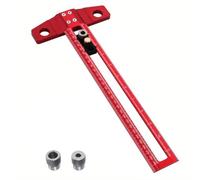 Kueohse Règle de Positionnement de Perçage 2 en 1 pour le Travail Du Bois, Marquage de Marquage, Gabarit de Chevilles Carrées en T avec Manchon de Perçage 6/8/10 mm A