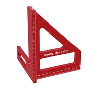 Kueohse Règle Triangulaire à Onglet en Aluminium Carré de Charpentier, Traceur de Trous de Précision, Rapporteur Carré pour le Travail Du Bois, 45/90 Degrés, Rouge