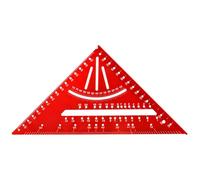 Kueohse Règle Triangulaire pour le Travail Du Bois Règle Spéciale à Angle Droit en Alliage D'Aluminium pour le Travail Du Bois Règle D'Angle Métrique de 7 Pouces à 90 Degrés Rouge