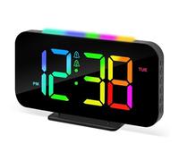 Kueohse Réveil Numérique LED pour Chambres à Coucher avec Veilleuse, Double Alarme, 12/24H, Réveil à Grand Écran Enfichable pour Chambre à Coucher, A