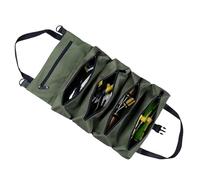 Kueohse Sac à Outils en Tissu Oxford Imperméable, Enroulable, Fermeture Éclair, Robuste, Portable, Rangement, Sac de Transport, Vert
