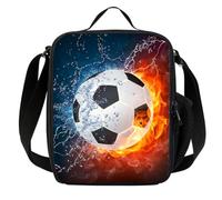 Kueohse Sac de Boîte à Déjeuner de Football pour Garçons et Filles, Fourre-Tout Chaud et Isotherme Réutilisable avec Porte-Bouteille, pour L'École, Le Camping, Les Voyages, Le Pique-Nique