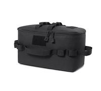Kueohse Sac de rangement de camping en plein air pour cuisinière à gaz, bidon de casserole, sac de transport, sac de pique-nique, ustensiles de cuisine, organiseur noir, Noir , 0