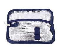 Kueohse Sac de refroidissement portable pour insuline diabétique - Boîte de voyage - En aluminium - Bleu marine