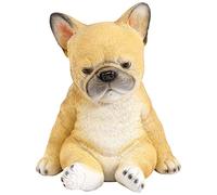 Kueohse Sculpture de chien bouledogue français - Statue de chien - Cadeau d'extérieur - Chien assis
