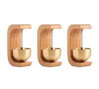 Kueohse Sonnette en Bois Carillons Éoliens Sonnette sans pour Sonnette de Porte D'Entrée de Maison Décoration Murale de Pièce Esthétique-A, 3 Pièces