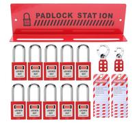 Kueohse Station de Consignation avec 10 de Sécurité à Clés Différentes, 2 Moraillons et 10 Étiquettes de Consignation, Support de Serrures en Fer