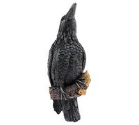 Kueohse Statue Corbeau en résine Statue Corbeau Sculpture Corbeau Extérieur Corbeaux Halloween Décoration créative