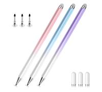Kueohse Stylet pour Écran Tactile, Lot de 3, Design Universel, avec Embouts en Disque et Embouts en Fibre Supplémentaires pour Tablettes et Téléphones