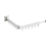 Kueohse Support à Linge Rétractable pour Intérieur, Corde à Linge Pliable à 2 Volets avec 12 Anneaux en Aluminium, Couleur Blanche