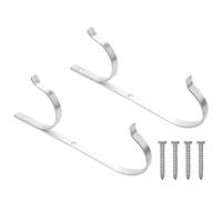 Kueohse Support de Piscine 2Pcs en Aluminium, Crochet Parfait pour Bâtons TéLescopiques, éCumoires, Filets, Brosses, Tuyaux D'Aspiration, Outils de Jardinage et Accessoires de Piscine