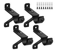 Kueohse Support de tringle à rideaux, réglable, résistant, crochets de tringle à rideaux noirs, crochet pour tringle à rideaux murale