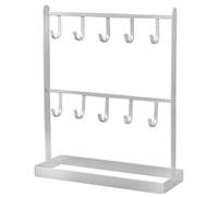 Kueohse Table Fer Boucle d'oreille Cintre Collier Anneau Boucle d'oreille Boucle d'oreille éTagèRe PréSentoir Porche Porte-CléS Blanc