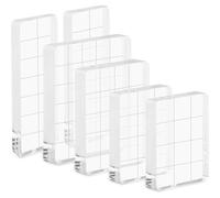 Kueohse Tampons Décoratifs 6pcs Bloc de Tampon Acrylique, 4 Tailles Blocs de Tampon Transparent pour le Scrapbooking