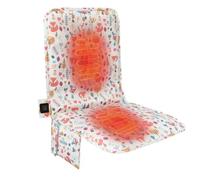 Kueohse Tapis de Siège Chauffant pour Stade, Coussin de Siège de Camping en Plein Air avec Dossier, Tapis de Chaise à Température à 3 Vitesses pour la Pêche Sportive