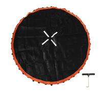 Kueohse Tapis de Trampoline, pour Cadre de 8 Pieds, avec 48 Anneaux en V, Tapis de Remplacement pour Trampoline, Renforcé, Résistant Aux UV, avec Crochet à Ressort