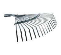 Kueohse Tête de râteau lourde en acier de 42 cm pour herbe de jardin, terrasse, feuilles, gazon, 22 dents