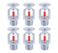 Kueohse Têtes de Sprinkleur Incendie 6 Pcs - Cuivre Chrome, 1/2" NPT 155℉ (68° C), Type Pendent, K80 Réponse Automatique