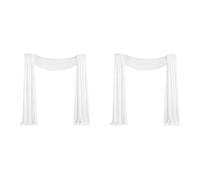 Kueohse Tissu de Drapage pour Arche de Mariage, 2 Panneau de 29,5 Pouces X 19,6 Pieds, Rideau en Mousseline Transparente Blanche pour Cérémonie de Mariage