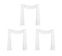 Kueohse Tissu de Drapage pour Arche de Mariage, 3 Panneau de 29,5 Pouces X 19,6 Pieds, Rideau en Mousseline Transparente Blanche pour Cérémonie de Mariage