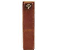 Kueohse Trousse à crayons en cuir véritable avec bouton pression pour stylo roller Fountain Ballpoint Pen Marron, marron