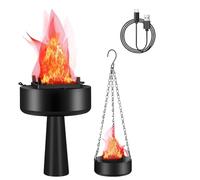 Kueohse USB Rechargeable 3D Faux Feu de Feu, Flamme Électrique Portable, Faux Feu de Camp