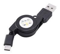 Kueohse USB Type C USB 3.1 Chargeur de Câble Rétractable Charge Type-C Câble USB-C Noir