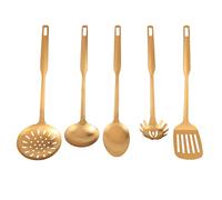 Kueohse Ustensiles de cuisine en acier inoxydable 5 pièces, ensemble d'outils de cuisine, doré