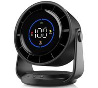 Kueohse Ventilateur de Bureau Ultra Silencieux Ventilateur de Bureau Monté en Mural Affichage Numérique Ventilateur USB Rechargeable pour, Le Bureau, Les Voyages, Le Camping - Noir